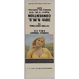 Vintage Matchbook Cover RMS 38th Convention 1978 Thomas Torrent
